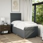 vidaXL Boxspringbett mit Matratze Dunkelgrau 90x190 cm Stoff vidaXL Boxspringbett mit Matratze Dunkelgrau 90x190 cm Stoff