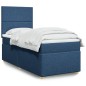vidaXL Boxspringbett mit Matratze Blau 90x190 cm Stoff vidaXL Boxspringbett mit Matratze Blau 90x190 cm Stoff
