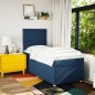 vidaXL Boxspringbett mit Matratze Blau 90x190 cm Stoff vidaXL Boxspringbett mit Matratze Blau 90x190 cm Stoff