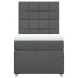 vidaXL Boxspringbett mit Matratze Dunkelgrau 90x190 cm Stoff vidaXL Boxspringbett mit Matratze Dunkelgrau 90x190 cm Stoff