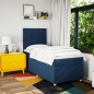 vidaXL Boxspringbett mit Matratze Blau 90x200 cm Stoff vidaXL Boxspringbett mit Matratze Blau 90x200 cm Stoff