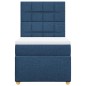 vidaXL Boxspringbett mit Matratze Blau 90x200 cm Stoff vidaXL Boxspringbett mit Matratze Blau 90x200 cm Stoff