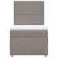 vidaXL Boxspringbett mit Matratze Taupe 100x200 cm Stoff vidaXL Boxspringbett mit Matratze Taupe 100x200 cm Stoff