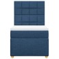 vidaXL Boxspringbett mit Matratze Blau 100x200 cm Stoff vidaXL Boxspringbett mit Matratze Blau 100x200 cm Stoff