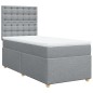 vidaXL Boxspringbett mit Matratze Hellgrau 100x200 cm Stoff vidaXL Boxspringbett mit Matratze Hellgrau 100x200 cm Stoff