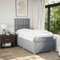 vidaXL Boxspringbett mit Matratze Hellgrau 100x200 cm Stoff vidaXL Boxspringbett mit Matratze Hellgrau 100x200 cm Stoff