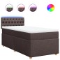 vidaXL Boxspringbett mit Matratze Dunkelbraun 90x190 cm Stoff vidaXL Boxspringbett mit Matratze Dunkelbraun 90x190 cm Stoff