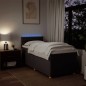 vidaXL Boxspringbett mit Matratze Dunkelbraun 90x190 cm Stoff vidaXL Boxspringbett mit Matratze Dunkelbraun 90x190 cm Stoff