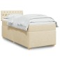 vidaXL Boxspringbett mit Matratze Creme 90x190 cm Stoff vidaXL Boxspringbett mit Matratze Creme 90x190 cm Stoff