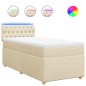 vidaXL Boxspringbett mit Matratze Creme 90x190 cm Stoff vidaXL Boxspringbett mit Matratze Creme 90x190 cm Stoff