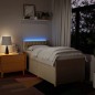 vidaXL Boxspringbett mit Matratze Creme 90x190 cm Stoff vidaXL Boxspringbett mit Matratze Creme 90x190 cm Stoff