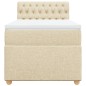 vidaXL Boxspringbett mit Matratze Creme 90x190 cm Stoff vidaXL Boxspringbett mit Matratze Creme 90x190 cm Stoff