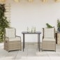 vidaXL 3-tlg. Garten-Essgruppe mit Kissen Beige Poly Rattan vidaXL 3-tlg. Garten-Essgruppe mit Kissen Beige Poly Rattan