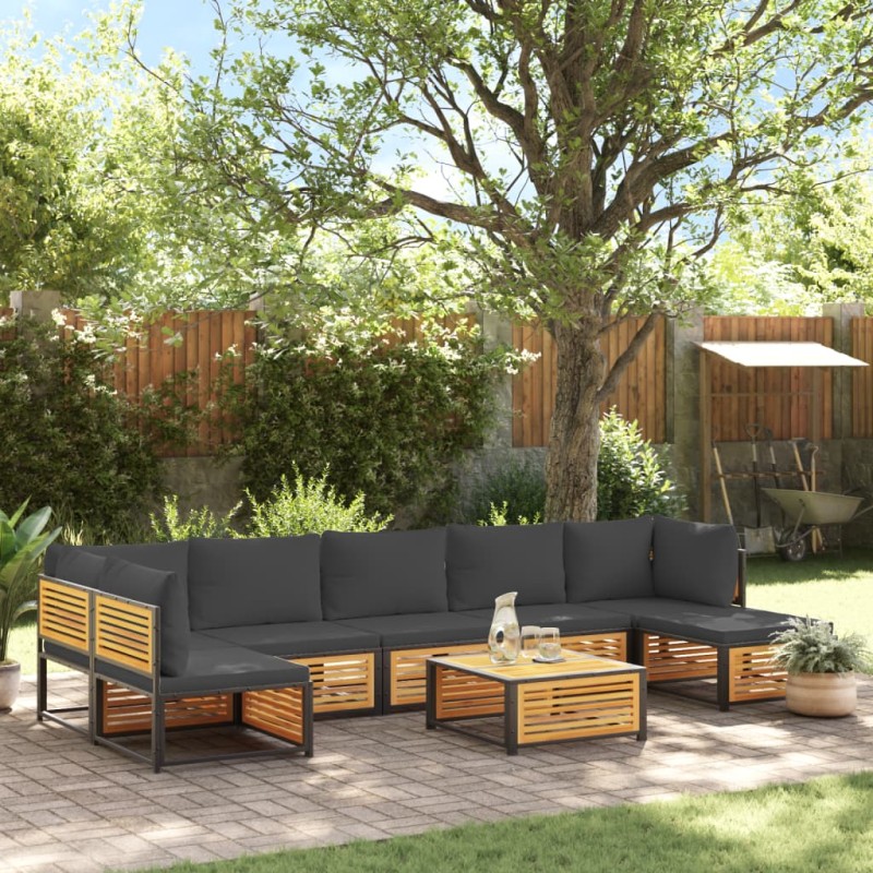 vidaXL 8-tlg. Garten-Sofagarnitur mit Kissen Massivholz Akazie vidaXL 8-tlg. Garten-Sofagarnitur mit Kissen Massivholz Akazie