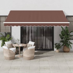 vidaXL Markise Manuell mit LED Braun 400x350 cm