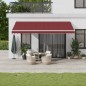 vidaXL Markise Manuell mit LED Weinrot 500x300 cm vidaXL Markise Manuell mit LED Weinrot 500x300 cm
