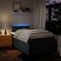 vidaXL Boxspringbett mit Matratze Blau 120x200 cm Stoff vidaXL Boxspringbett mit Matratze Blau 120x200 cm Stoff