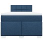 vidaXL Boxspringbett mit Matratze Blau 120x200 cm Stoff vidaXL Boxspringbett mit Matratze Blau 120x200 cm Stoff