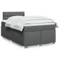 vidaXL Boxspringbett mit Matratze Dunkelgrau 120x200 cm Stoff vidaXL Boxspringbett mit Matratze Dunkelgrau 120x200 cm Stoff