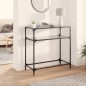 vidaXL Konsolentisch mit Glasplatte Schwarz 80x35x81 cm Stahl vidaXL Konsolentisch mit Glasplatte Schwarz 80x35x81 cm Stahl