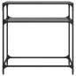 vidaXL Konsolentisch mit Glasplatte Schwarz 80x35x81 cm Stahl vidaXL Konsolentisch mit Glasplatte Schwarz 80x35x81 cm Stahl