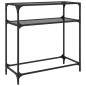 vidaXL Konsolentisch mit Glasplatte Schwarz 80x35x81 cm Stahl vidaXL Konsolentisch mit Glasplatte Schwarz 80x35x81 cm Stahl
