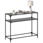 vidaXL Konsolentisch mit Glasplatte Schwarz 98x35x81 cm Stahl vidaXL Konsolentisch mit Glasplatte Schwarz 98x35x81 cm Stahl