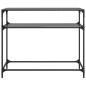 vidaXL Konsolentisch mit Glasplatte Schwarz 98x35x81 cm Stahl vidaXL Konsolentisch mit Glasplatte Schwarz 98x35x81 cm Stahl