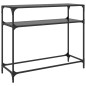 vidaXL Konsolentisch mit Glasplatte Schwarz 98x35x81 cm Stahl vidaXL Konsolentisch mit Glasplatte Schwarz 98x35x81 cm Stahl