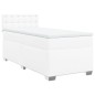 vidaXL Boxspringbett mit Matratze Weiß 90x200 cm Kunstleder vidaXL Boxspringbett mit Matratze Weiß 90x200 cm Kunstleder