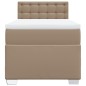 vidaXL Boxspringbett mit Matratze Cappuccino-Braun 90x200cm Kunstleder vidaXL Boxspringbett mit Matratze Cappuccino-Braun 90x200cm Kunstleder