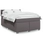 vidaXL Boxspringbett mit Matratze Grau 140x200 cm Kunstleder vidaXL Boxspringbett mit Matratze Grau 140x200 cm Kunstleder