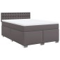 vidaXL Boxspringbett mit Matratze Grau 140x200 cm Kunstleder vidaXL Boxspringbett mit Matratze Grau 140x200 cm Kunstleder