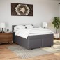 vidaXL Boxspringbett mit Matratze Grau 140x200 cm Kunstleder vidaXL Boxspringbett mit Matratze Grau 140x200 cm Kunstleder