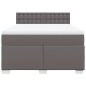 vidaXL Boxspringbett mit Matratze Grau 140x200 cm Kunstleder vidaXL Boxspringbett mit Matratze Grau 140x200 cm Kunstleder