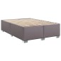 vidaXL Boxspringbett mit Matratze Grau 140x200 cm Kunstleder vidaXL Boxspringbett mit Matratze Grau 140x200 cm Kunstleder