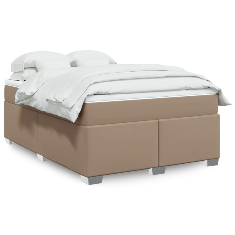 vidaXL Boxspringbett Matratze Cappuccino-Braun 140x200cm Kunstleder vidaXL Boxspringbett Matratze Cappuccino-Braun 140x200cm Kunstleder