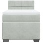 vidaXL Boxspringbett mit Matratze Hellgrau 90x190 cm Samt vidaXL Boxspringbett mit Matratze Hellgrau 90x190 cm Samt