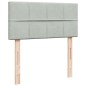 vidaXL Boxspringbett mit Matratze Hellgrau 90x190 cm Samt vidaXL Boxspringbett mit Matratze Hellgrau 90x190 cm Samt
