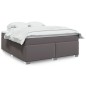 vidaXL Boxspringbett mit Matratze Grau 180x200 cm Kunstleder vidaXL Boxspringbett mit Matratze Grau 180x200 cm Kunstleder