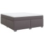 vidaXL Boxspringbett mit Matratze Grau 180x200 cm Kunstleder vidaXL Boxspringbett mit Matratze Grau 180x200 cm Kunstleder