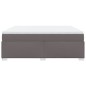 vidaXL Boxspringbett mit Matratze Grau 180x200 cm Kunstleder vidaXL Boxspringbett mit Matratze Grau 180x200 cm Kunstleder