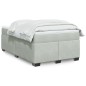 vidaXL Boxspringbett mit Matratze Hellgrau 120x200 cm Samt vidaXL Boxspringbett mit Matratze Hellgrau 120x200 cm Samt