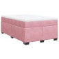 vidaXL Boxspringbett mit Matratze Rosa 120x200 cm Samt vidaXL Boxspringbett mit Matratze Rosa 120x200 cm Samt