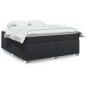 vidaXL Boxspringbett mit Matratze Schwarz 180x200 cm Kunstleder vidaXL Boxspringbett mit Matratze Schwarz 180x200 cm Kunstleder