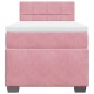 vidaXL Boxspringbett mit Matratze Rosa 90x190 cm Samt vidaXL Boxspringbett mit Matratze Rosa 90x190 cm Samt