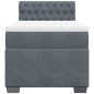 vidaXL Boxspringbett mit Matratze Dunkelgrau 90x200 cm Samt vidaXL Boxspringbett mit Matratze Dunkelgrau 90x200 cm Samt