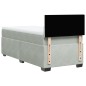 vidaXL Boxspringbett mit Matratze Hellgrau 90x200 cm Samt vidaXL Boxspringbett mit Matratze Hellgrau 90x200 cm Samt