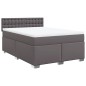 vidaXL Boxspringbett mit Matratze Grau 160x200 cm Kunstleder vidaXL Boxspringbett mit Matratze Grau 160x200 cm Kunstleder