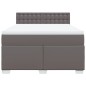 vidaXL Boxspringbett mit Matratze Grau 160x200 cm Kunstleder vidaXL Boxspringbett mit Matratze Grau 160x200 cm Kunstleder